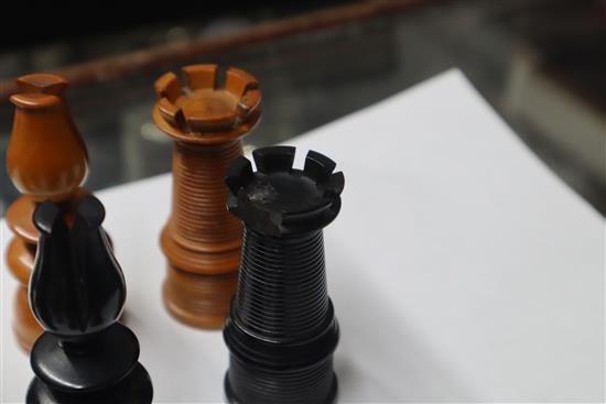 A Jacques style carved chess set